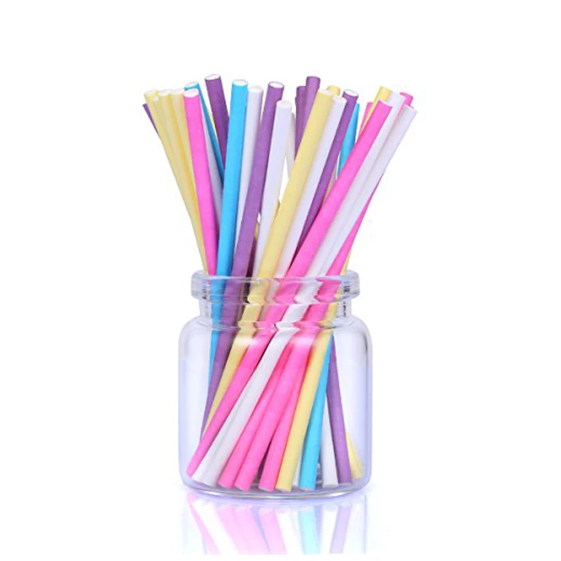 100 шт./лот, бумажные палочки  – обзор и цена Paper Straw Color